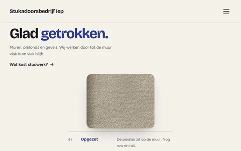 stukadoor.desitesmid.nl: een stuk muur dat glad wordt gestuct